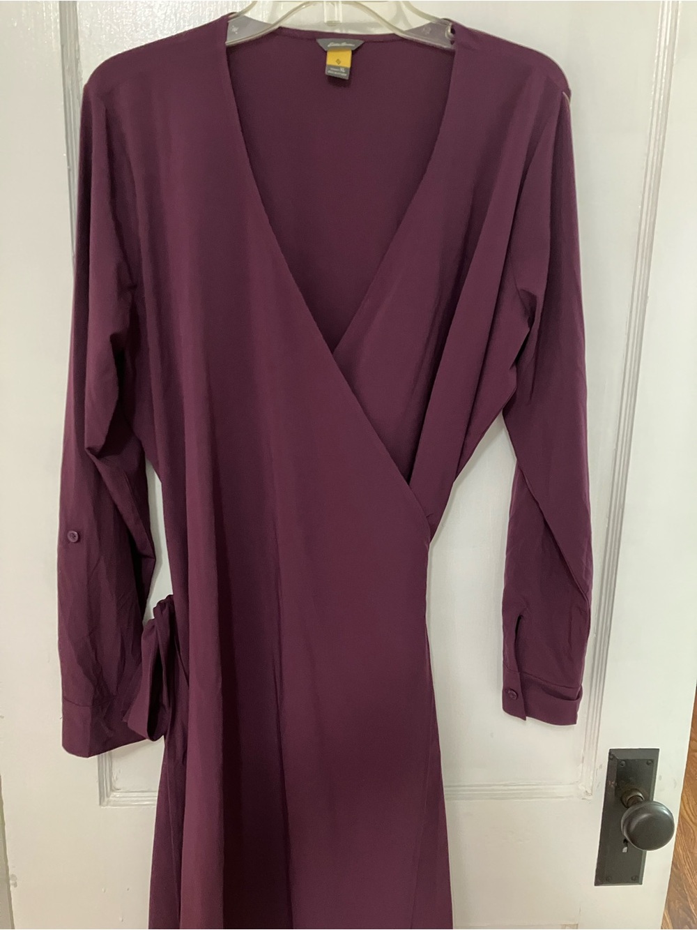 Eddie Bauer Travex Women’s XL Wrap Departure Dress UPF Quick Dry in Plum